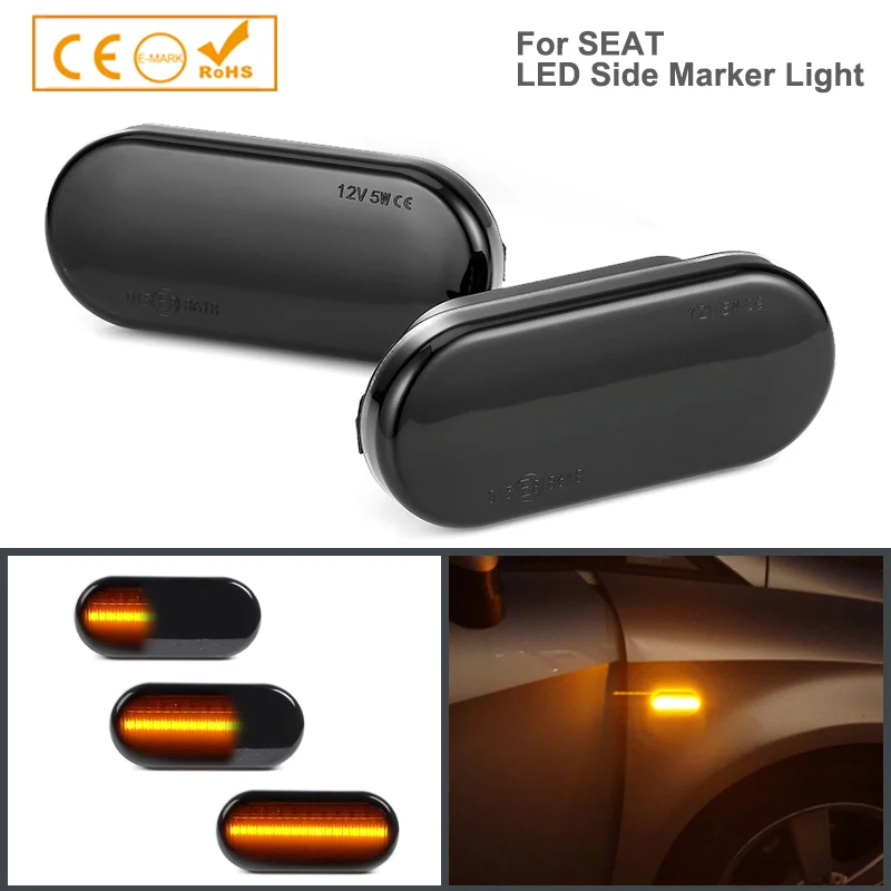 2x Янтарный светодиодный габаритный фонарь боковые габаритные огни для Seat Ibiza Leon