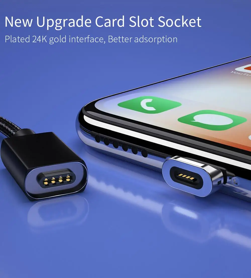 Магнитный USB-кабель для быстрой зарядки со светодиодной подсветкой | Электроника