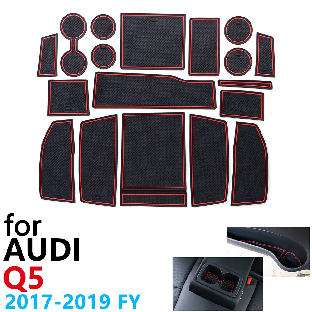 

Cup Cushion Gate Slot Mat for Audi Q5 II 2017 2018 2019 FY Rubber Anti-Slip Slot Hole Pad Car Coasters Accessorise