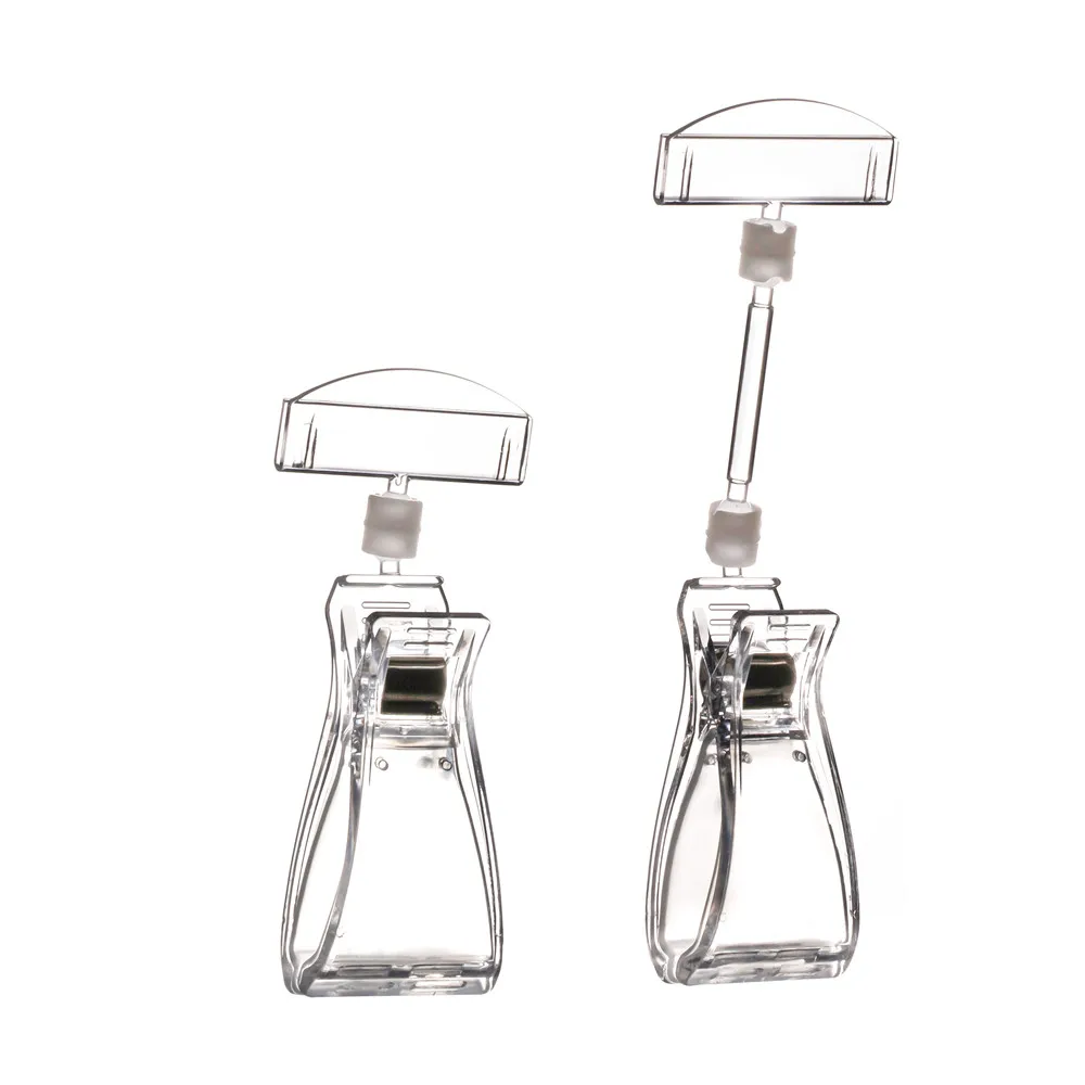 

POP Plastic Swivel Sign Card Display Clip Price Tag Holder Signage Fit For Large Size Dia5cm Tube Clear In Retail Store 10pcs