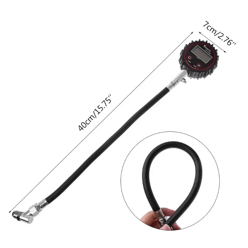 

LCD Display Digital Tire Air Pressure Gauge 200 PSI High Accuracy Barometers Monitoring Tools Tester for Car Motorcycle Bicycle