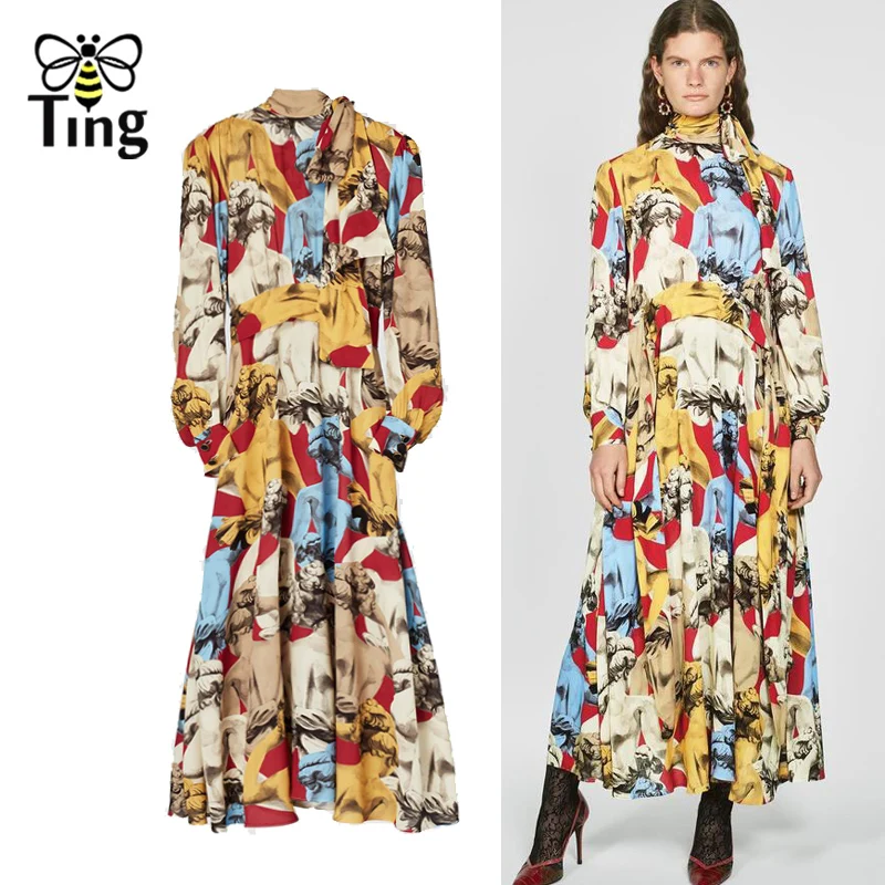 Женское винтажное платье-макси Tingfly длинное Повседневное платье с цветочным