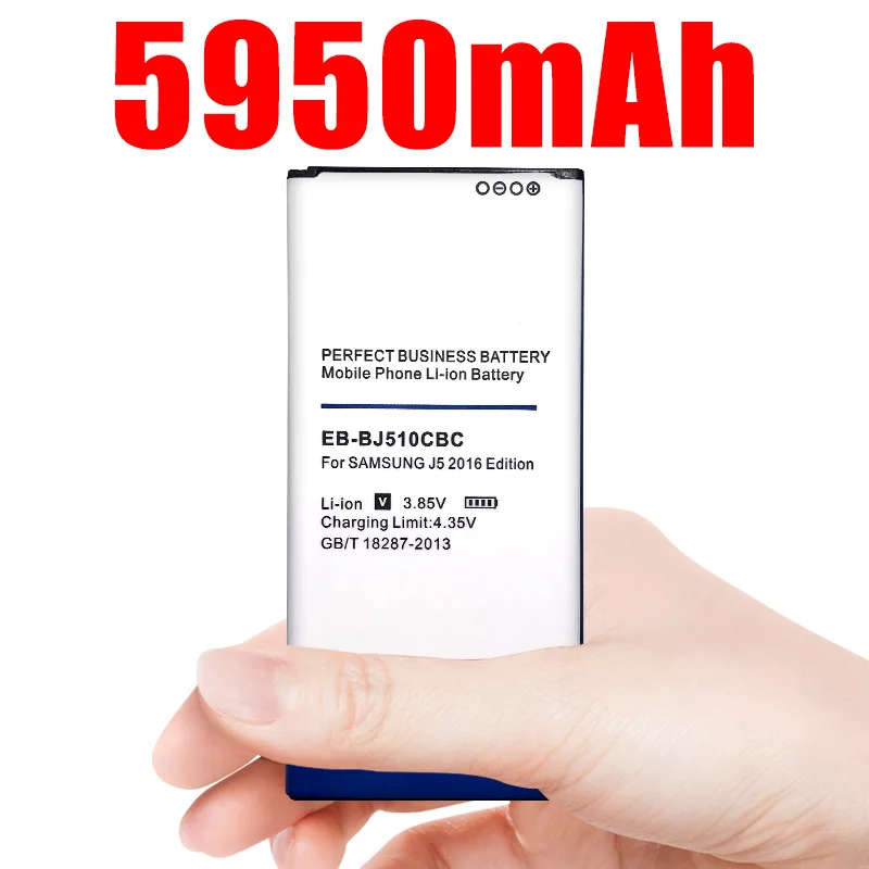Литий ионный аккумулятор для телефона Samsung Galaxy J5 2016 5950 мАч Сменный J510 J510FN J510F J510G