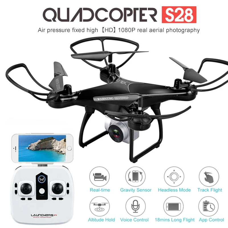 Профессиональный Дрон S28 с камерой 1080P HD Wi Fi FPV угол удержания высоты 20 мин. полета