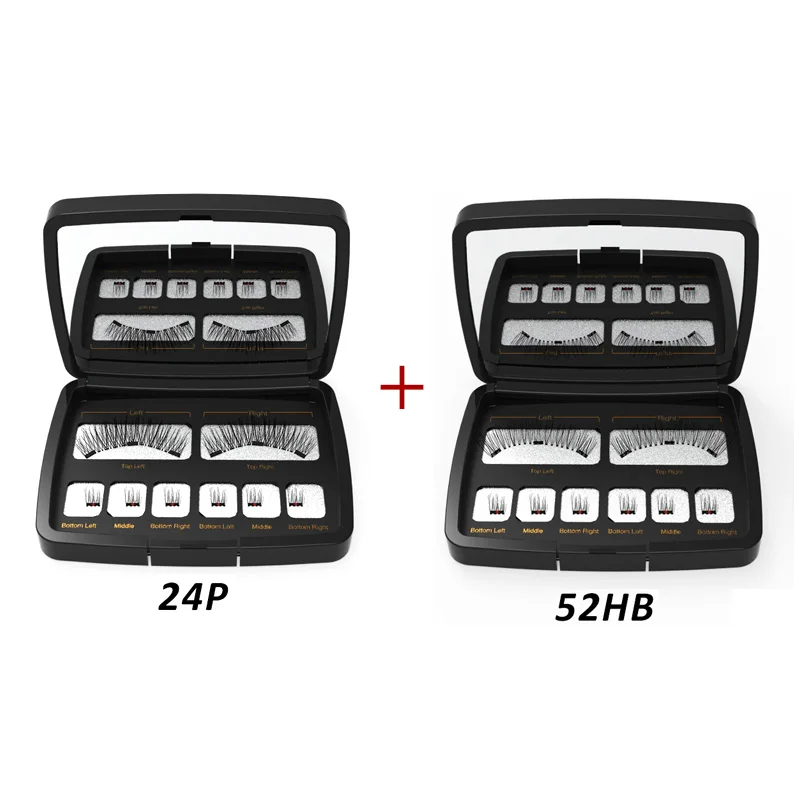 Магнитные накладные ресницы комплект из 3 натуральных трафаретов ручной работы