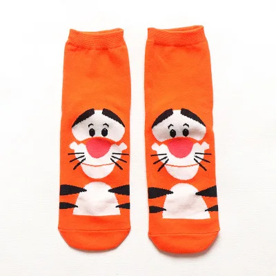 Orange Jerrinut теплые зимние женские носки с принтом Crazy Fancy Kawaii художественные носки милые красные Мультяшные животные модные хлопковые забавные носки 1 пара - Цвет: Orange