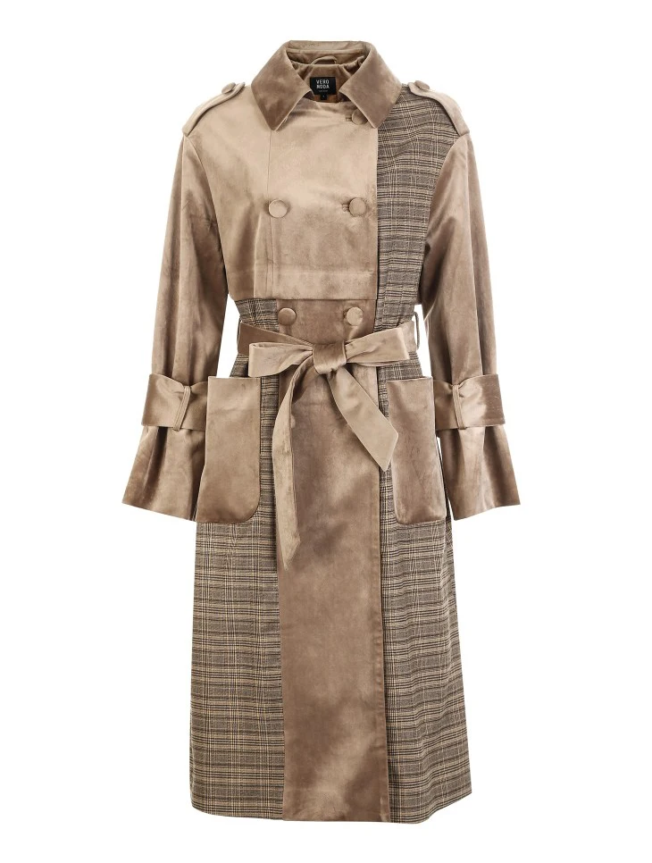 Vero Moda бархатный двубортный плащ в клетку кофта куртка женская| 318409507