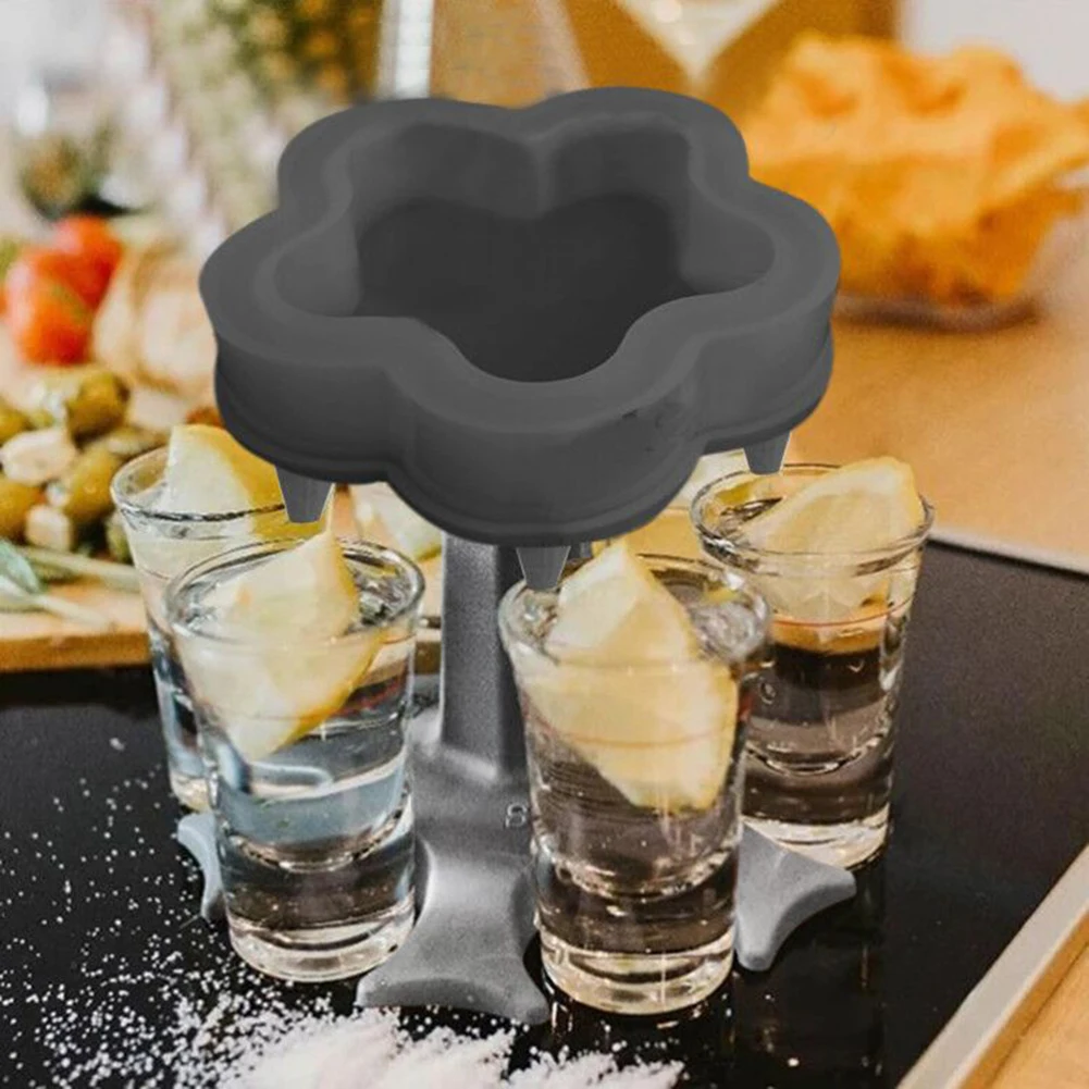 В форме цветка Очки диспенсер Пластик держатели для вина пива ликера напитков