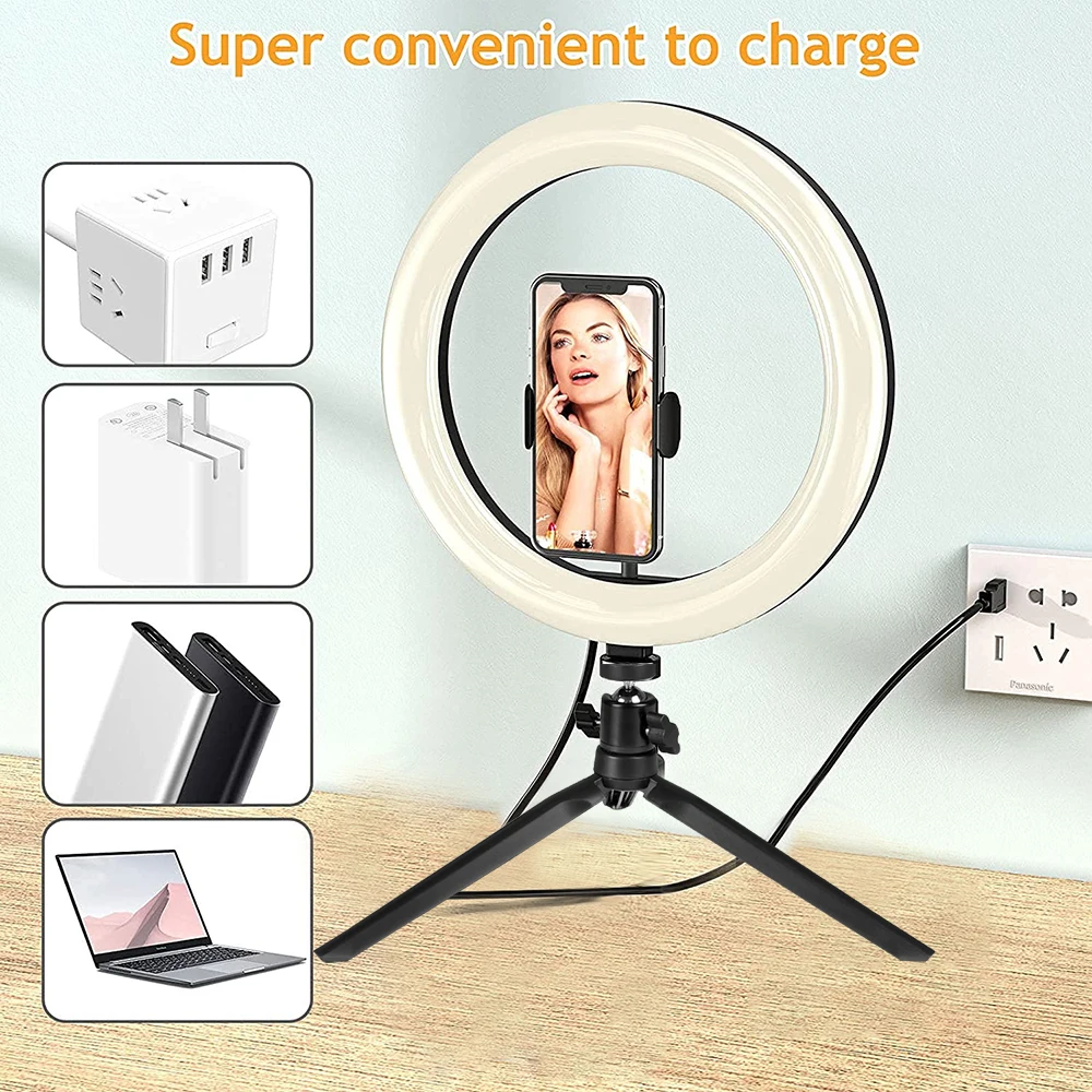 Кольцевой светильник штатив круглая светодиодная кольцевая лампа кольцевой для