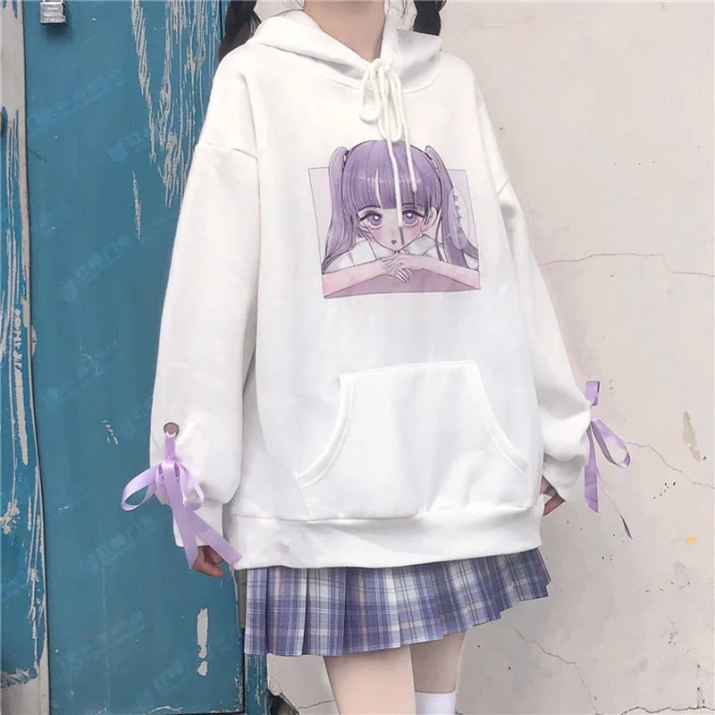 

Anbenser Women Hoodie Deeptown Kawaii Cartoon Cute Print Hoodie Anime Korean 2021 Gamer Girls Long Sleeve Casual Chic
