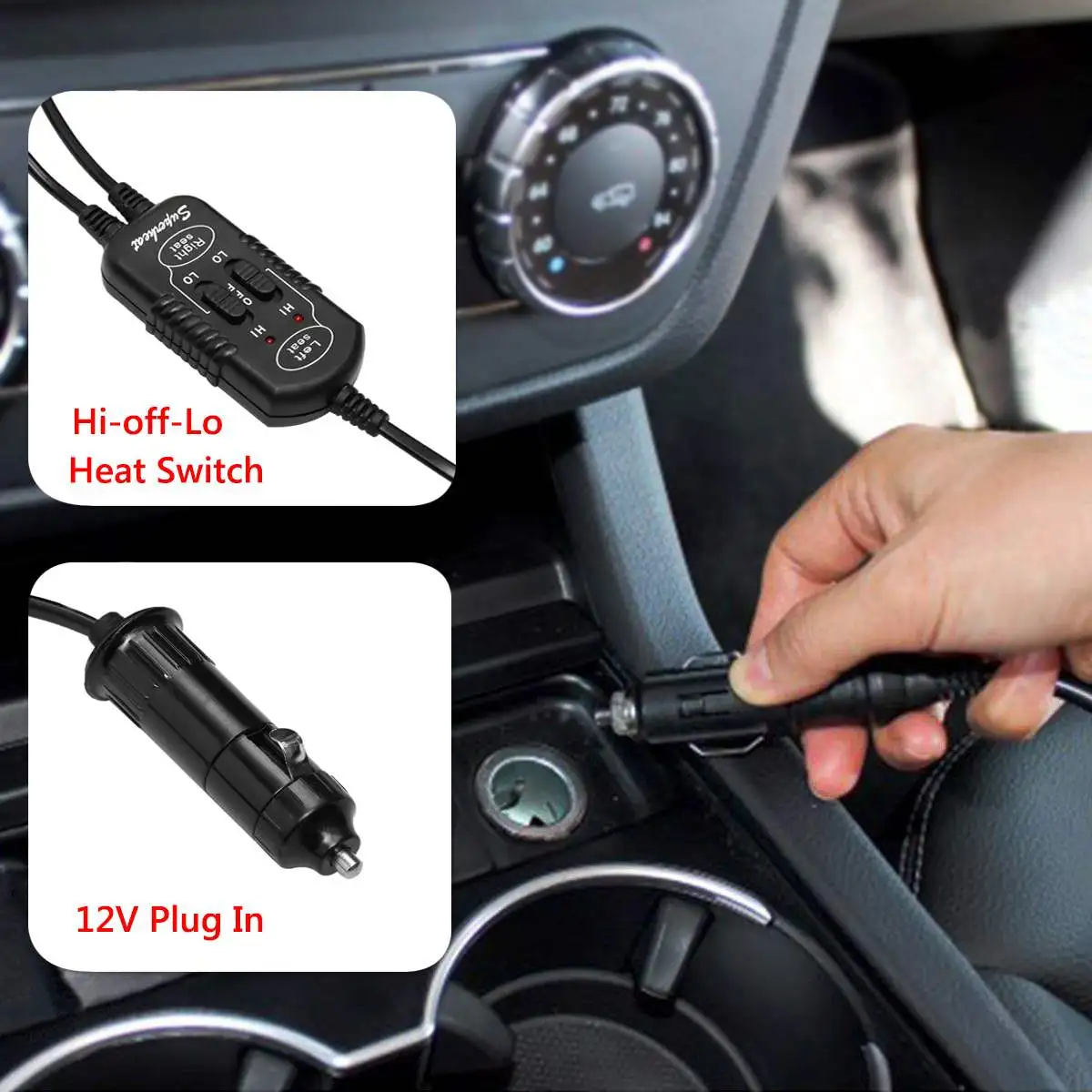 2pcs 12v universal fast thicken heated car seat cushion cover electric heater winter warmer heating pad free global shipping