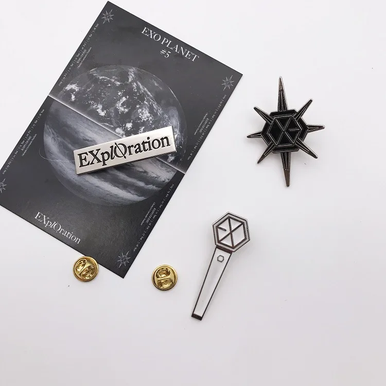 Металлическая брошь K-Pop EXO PLANET #5 значок для сумки галстука булавка аксессуары