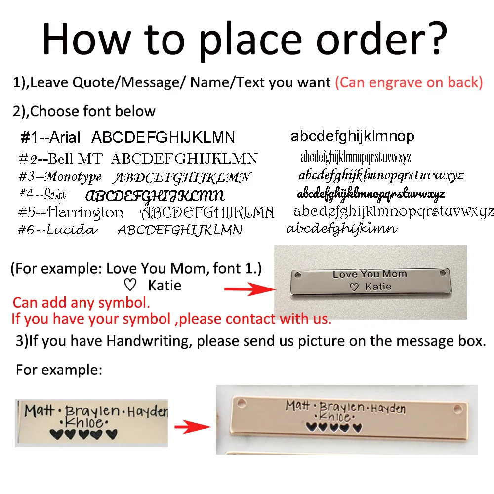 Оригинальное ожерелье с именем рукописного ввода на заказ надписью и рисунком