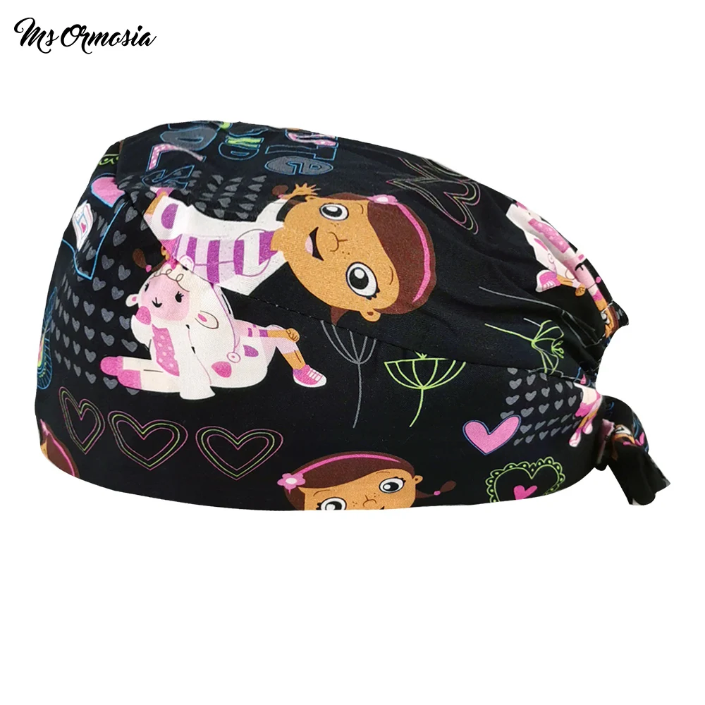 

Шапка с тыквой для работников здоровья, шапки с мультяшным принтом для девушек, красивые шапки, эластичные регулируемые дышащие матовые шап...