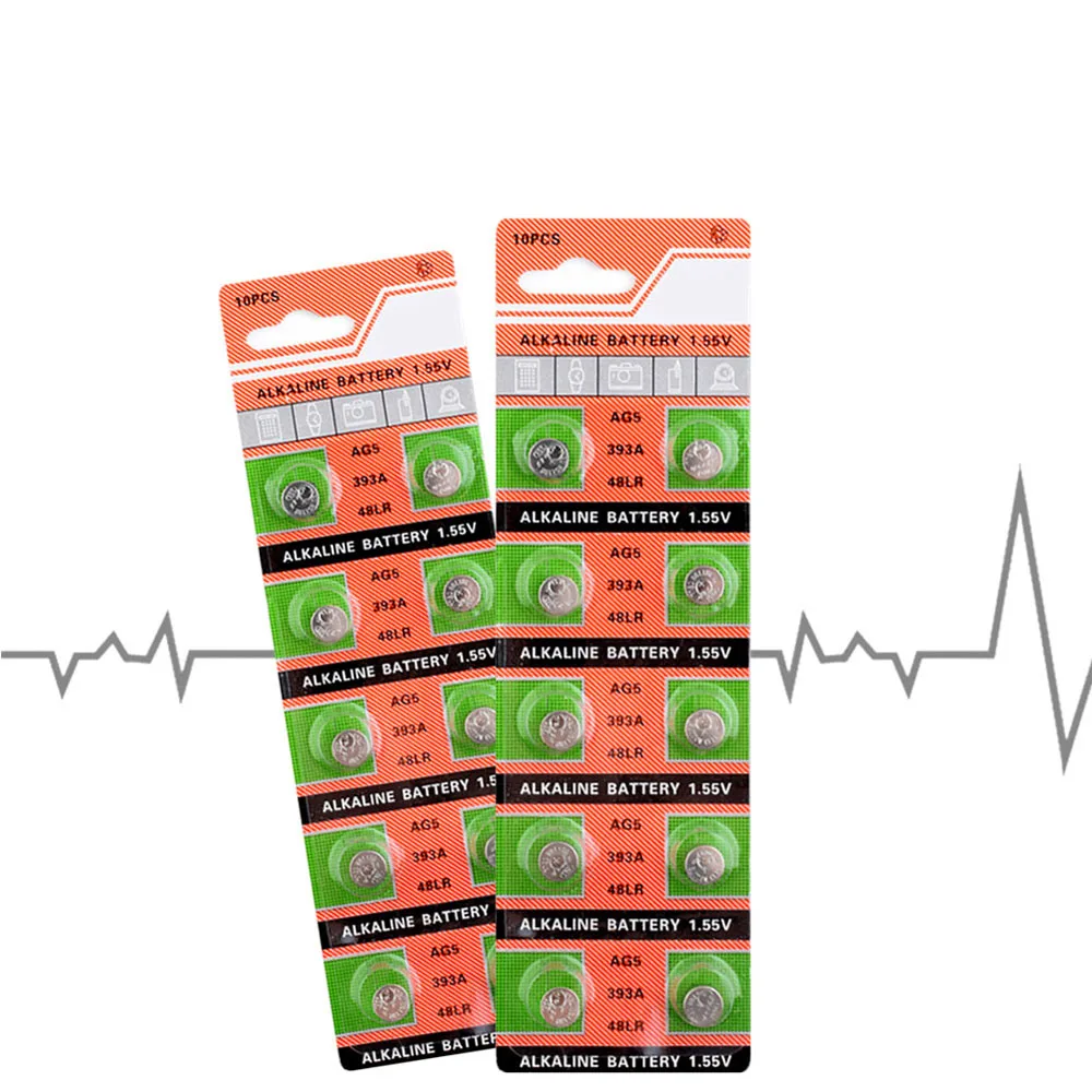 

40pcs/pack Wholesale AG5 1.5v LR754 393 Button Batteries SR754 193 Alkaline Battery for Watch Toys Remote