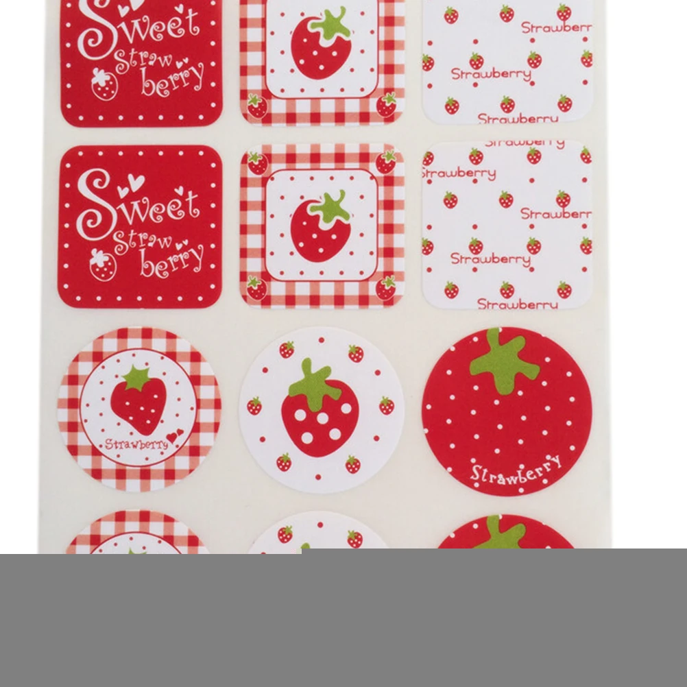 

Наклейки декоративные в виде клубники, 12 шт./лист