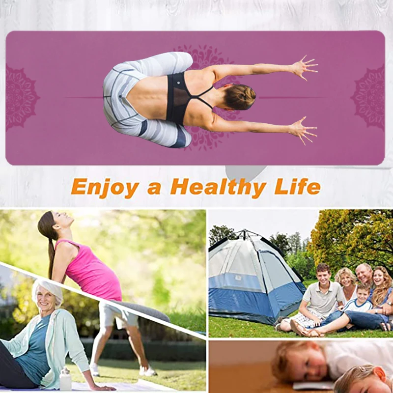 Коврик для йоги фитнеса пилатеса нескользящий 6 мм ковер упражнений | Спорт и