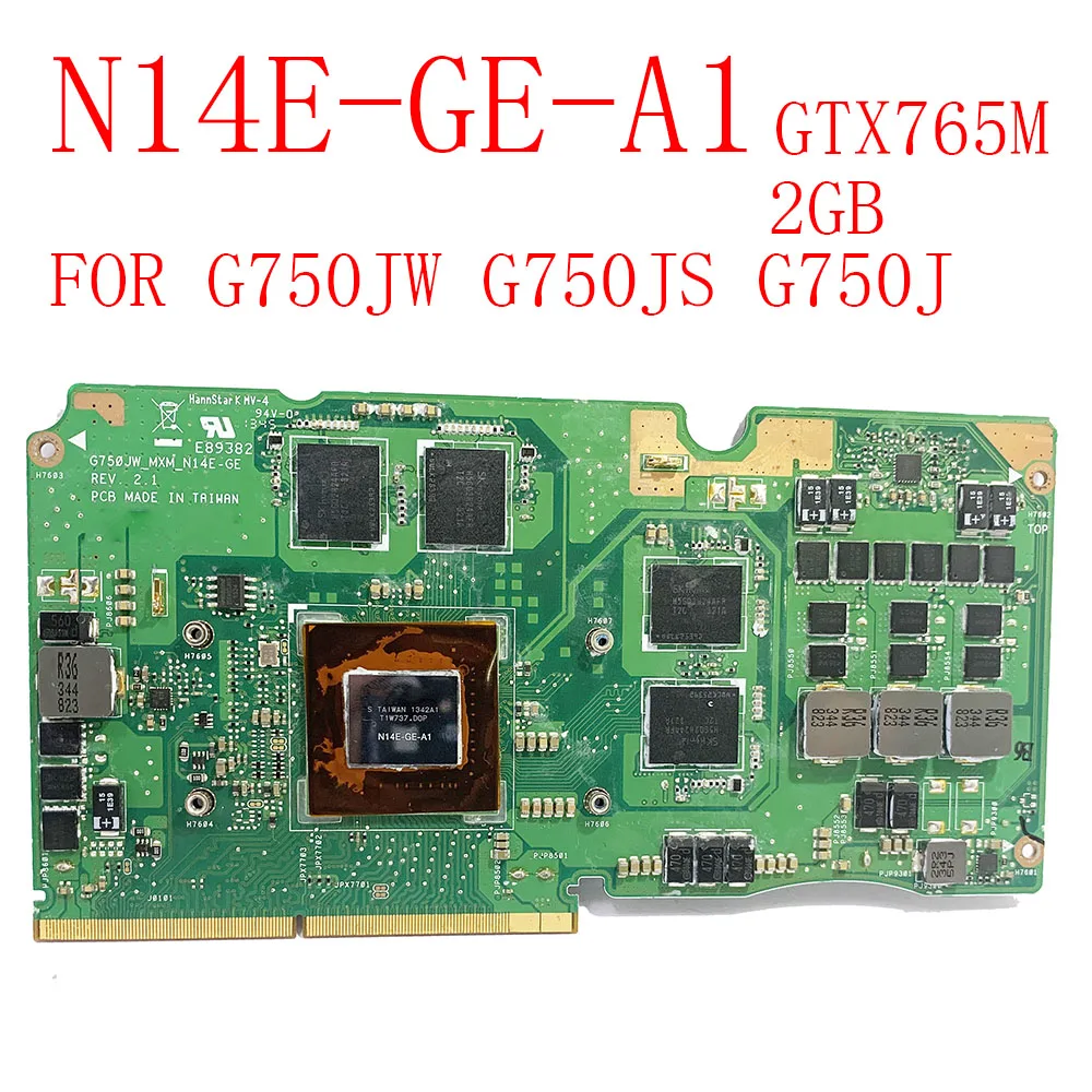 

G750JW GTX 765M 2GB GPU графическая карта GPU для Asus G750JS G750J G750JW Материнская плата ноутбука REV 2,1 VGA плата N14-GE-A1 100% протестирована