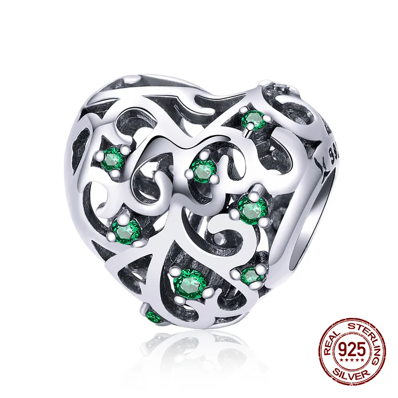 Womak Подлинная искусственная серебряная подвеска в форме сердца из дерева жизни