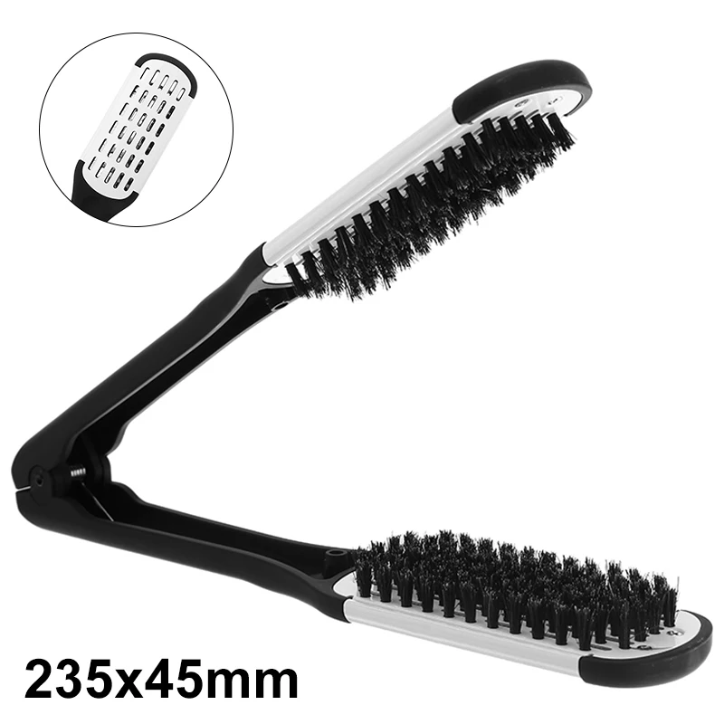 

Hairdressing Boar Bristle Hair Straightening Double Brush Comb Clamp Hair Combs Hairbrush Hairstylig Tool