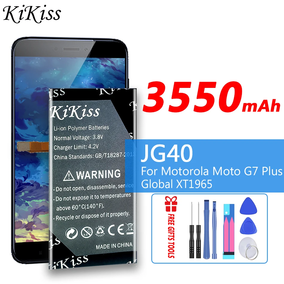 

3550mAh KiKiss Rechargeable Battery JG40 for Motorola Moto G7 Plus G7Plus Global XT1965