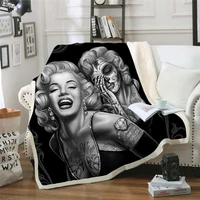 marilyn monroe 3d printed fleece blanket for beds hiking picnic thick quilt fashionable bedspread sherpa throw blanket style 2