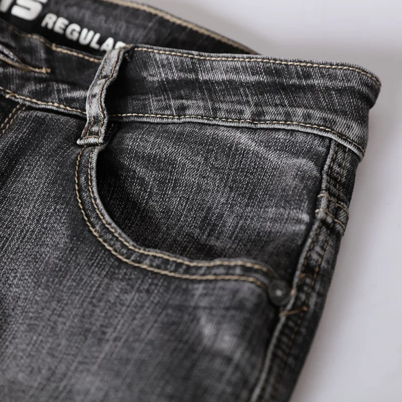 

2020 Stretch Straight Fit Vintage Spring Autumn High Quality Yong Boys Denim Pants Men's Clothing Big Size 28-40