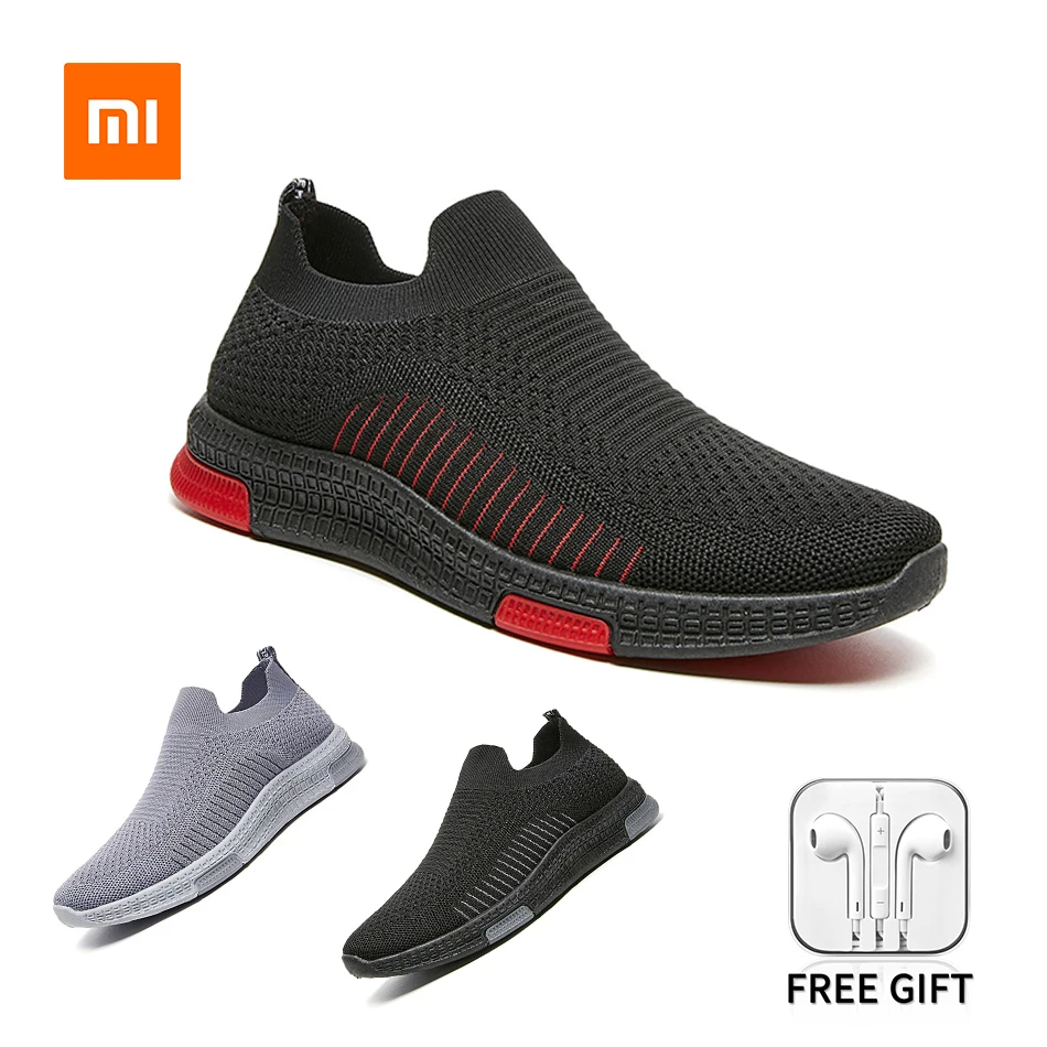 

Xiaomi Youpin Sneakers Outdoor Casual Shoes For Men Slip-On Breathable Sweat-Absorbant Fitness Training Male Sports Flying Woven