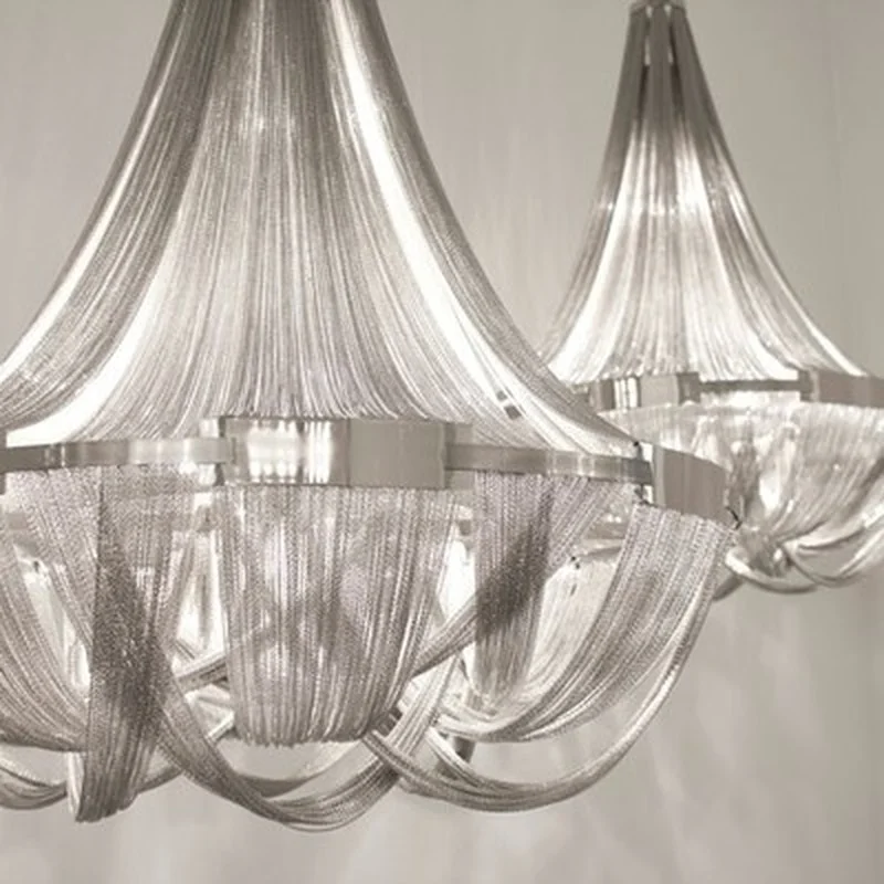 Французская алюминиевая цепочка с кисточкой люстра светильник Империя