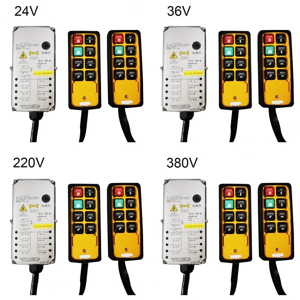 

YU-8 Hoist Controller English Button Anti-fall Crane Remote Control Receiver for Concrete Pump Switch 24/36/220/380V