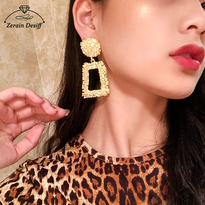 

Metal Exaggerated Geometric Earrings Long Retro Earrings Fashion Earrings Personalized Earrings Women Luxury Jewelry