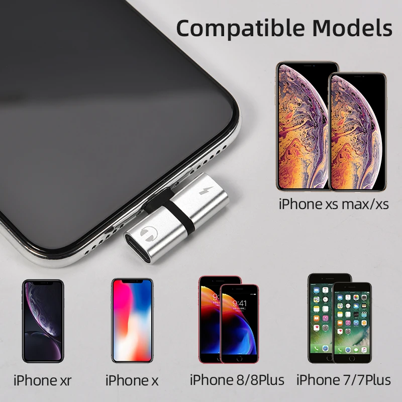 T-shaped Headphone 2-in-1 Dual-port Headphone Adapte for iPhone 12 8 Plus X XS Xs Max 11 Audio Charger Dispenser Accessories image 5