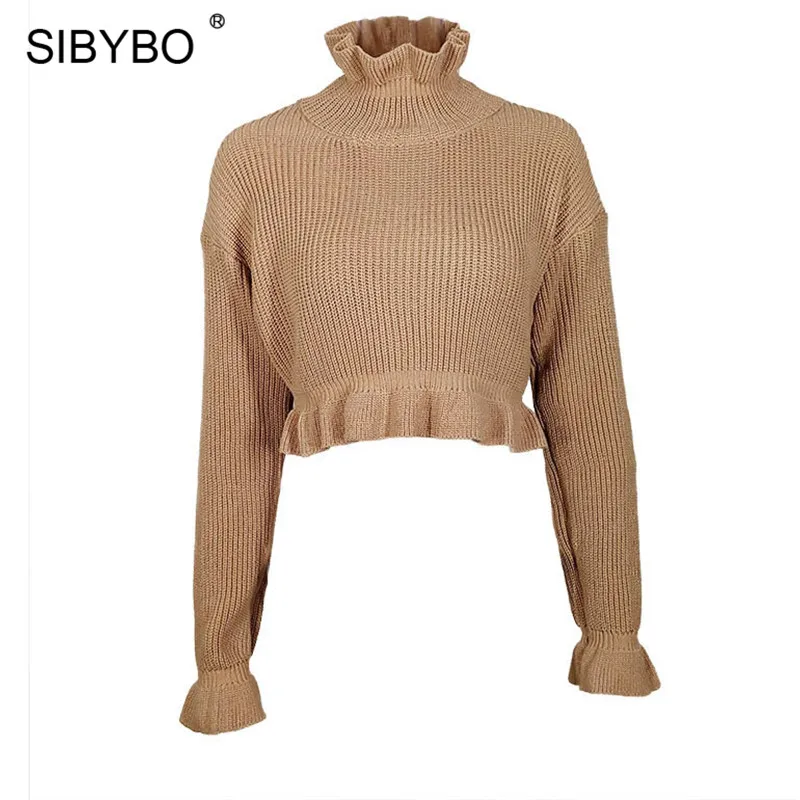 SIBYBO водолазка вязаный осенний свитер женский длинный рукав тонкий сексуальный женский Топ однотонный Повседневный женский свитер и пуловеры