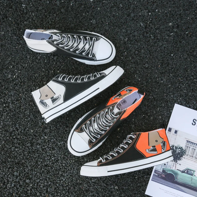 Женские парусиновые туфли Модные дышащие кроссовки на платформе с высоким