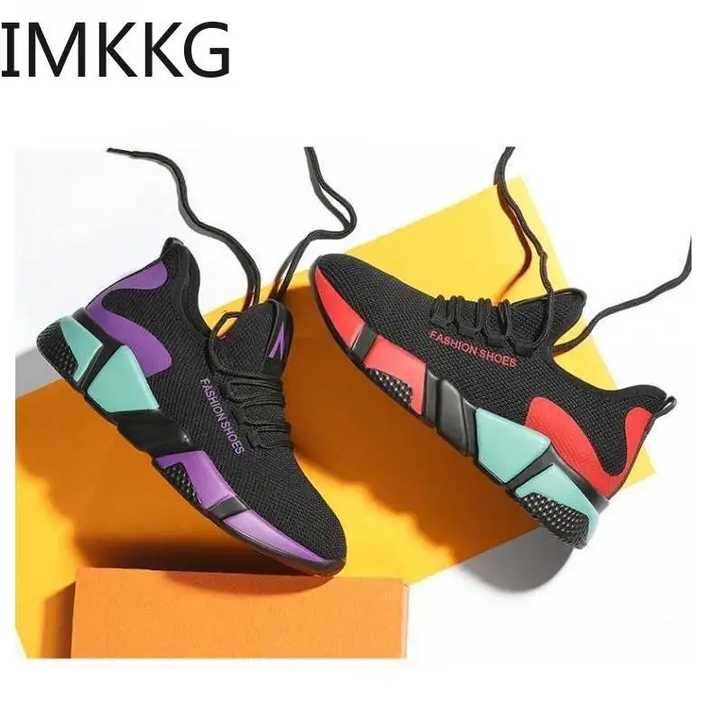 Новые модные женские кроссовки Женская повседневная обувь на плоской платформе