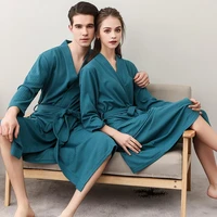 lovers couple waffle bathrobe men suck water kimono bath robe plus size peignoir dressing gown bridesmaid luxury soft nighties