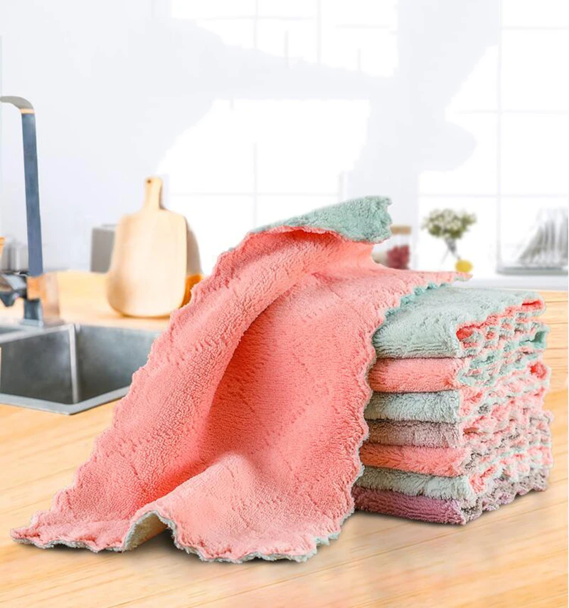 Салфетка из микрофибры для кухни тряпка мытья посуды чистки стекла кухонного