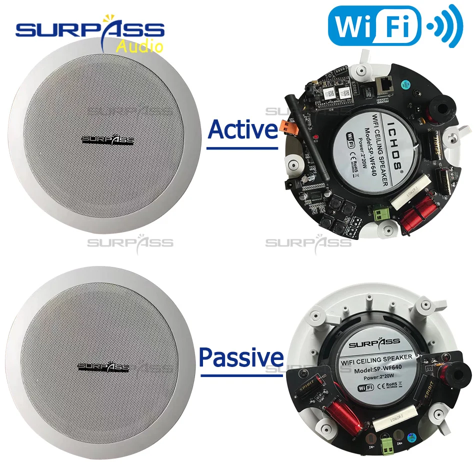 Потолочная стереоколонка с большим выходом 6 дюймов настенный домашний аудио фон