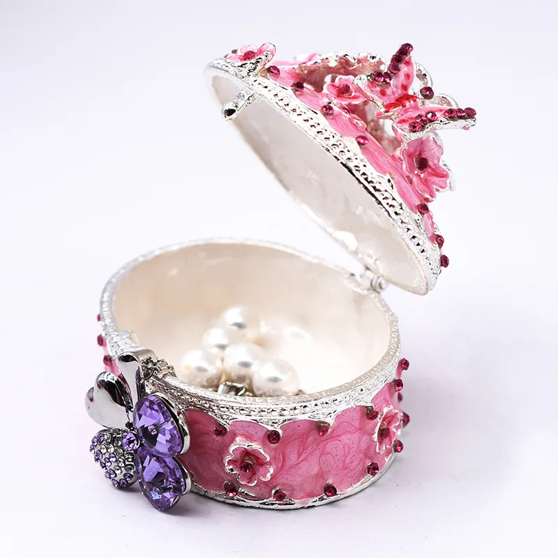 Эмаль ручной работы розовая Сакура цветной рисунок футляр для драгоценностей