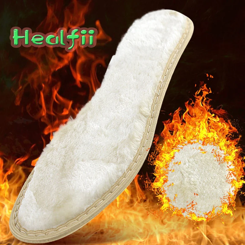 

Зимние теплые стельки Healfii для мужчин и женщин, бархатные утолщенные впитывающие пот дышащие шерстяные стельки с мягкой основой