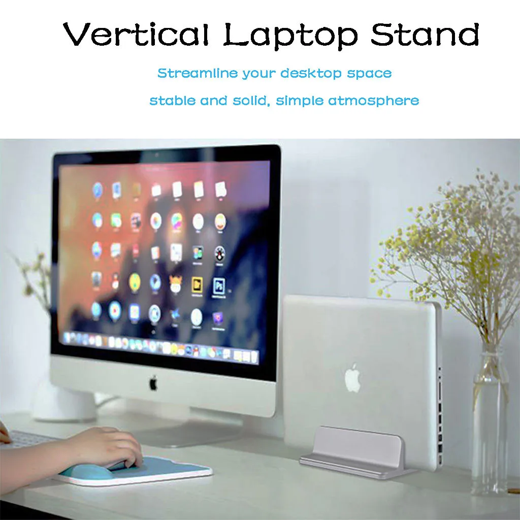 Вертикальная подставка для ноутбука 2 в 1 настольная экономящая пространство