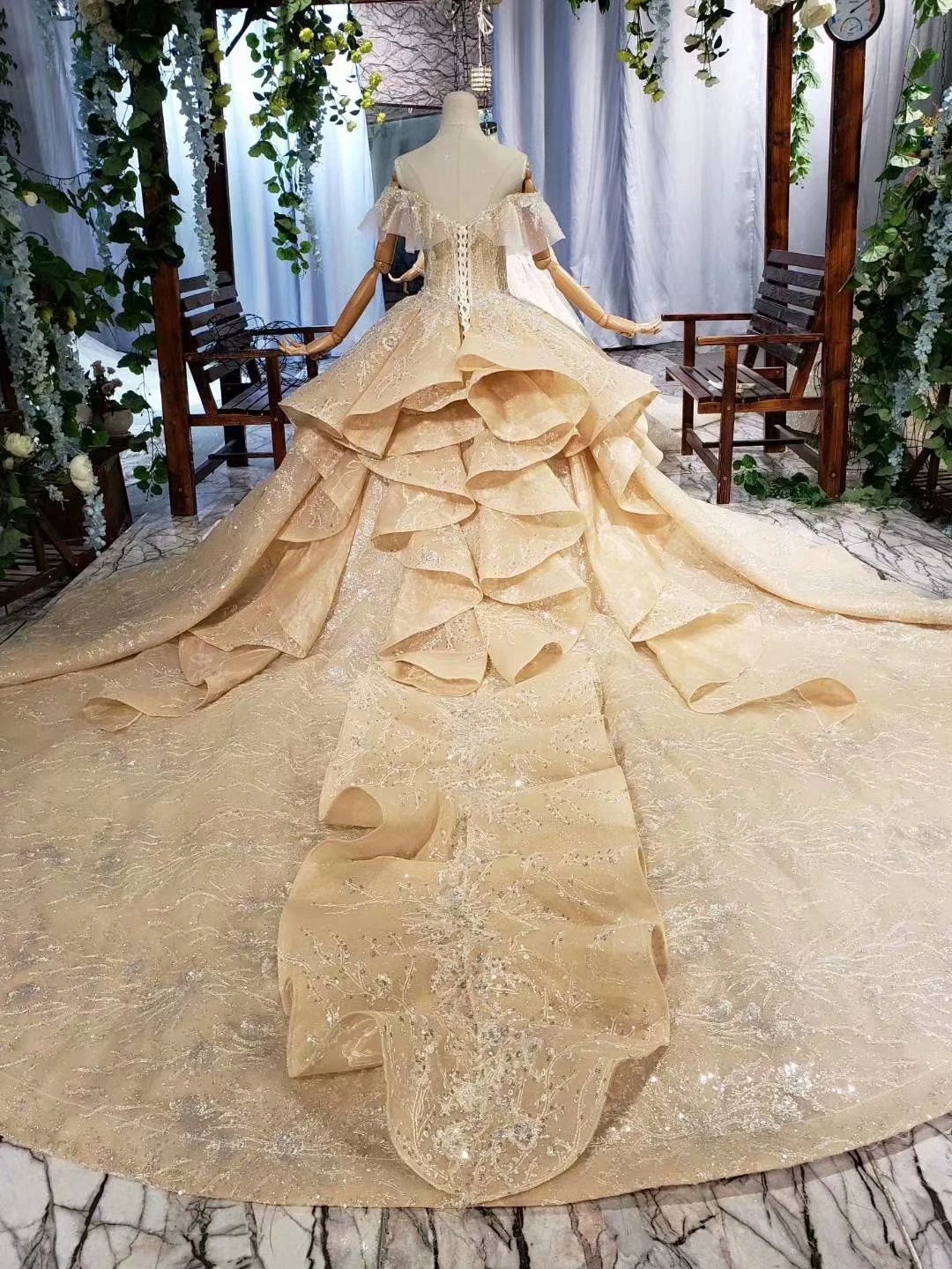 Свадебное платье для невесты Элегантное свадебное принцессы цвета шампанского с