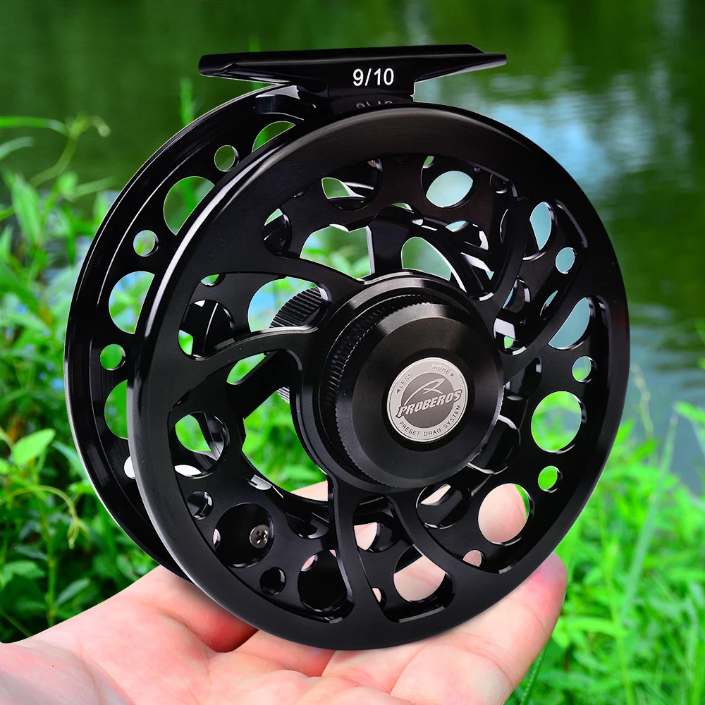 

PROBEROS Fly Wheel 5/7 7/9 9/10 WT Fly Fishing Reel CNC Machine Cut Large Arbor Die Casting Aluminum Fly Reel Fishing Tackle