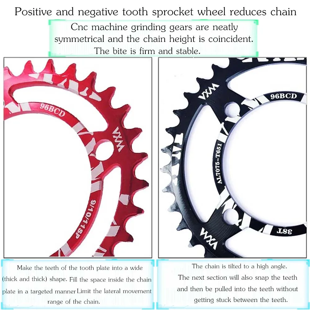 Новая Звездочка VXM с зубчатым профилем 96BCD 32T/34T/36T/38T круглая узкая широкая