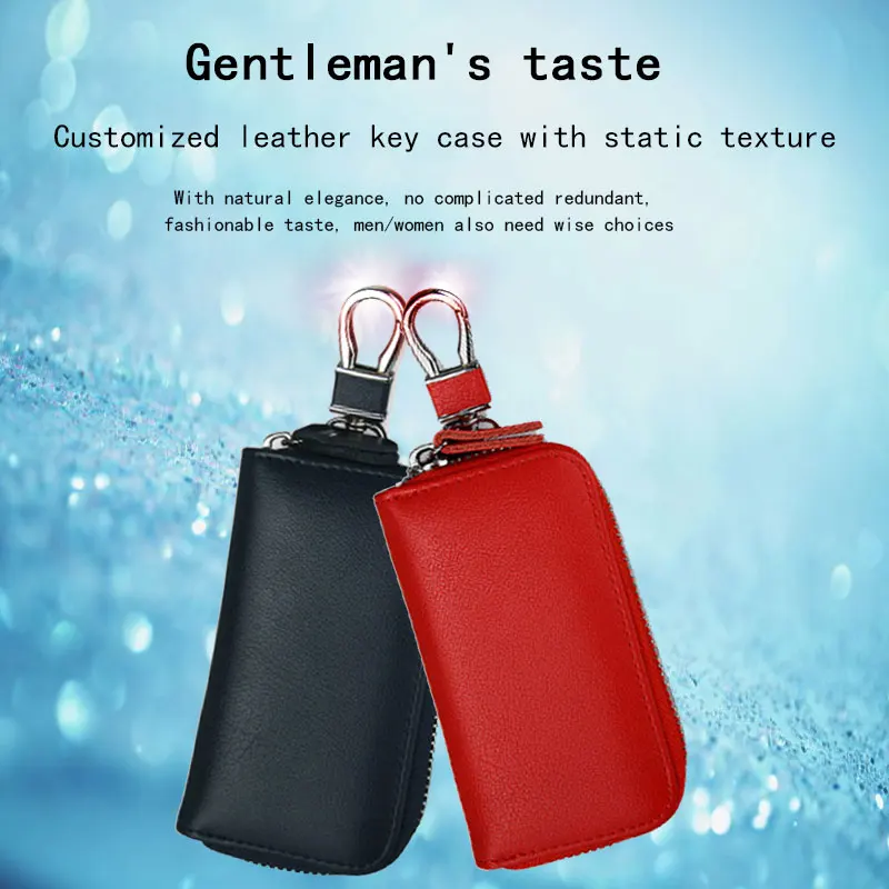 

Кошелек для ключей из натуральной кожи для мужчин и женщин, многофункциональный чехол для автомобильных ключей, модный Дамский держатель д...