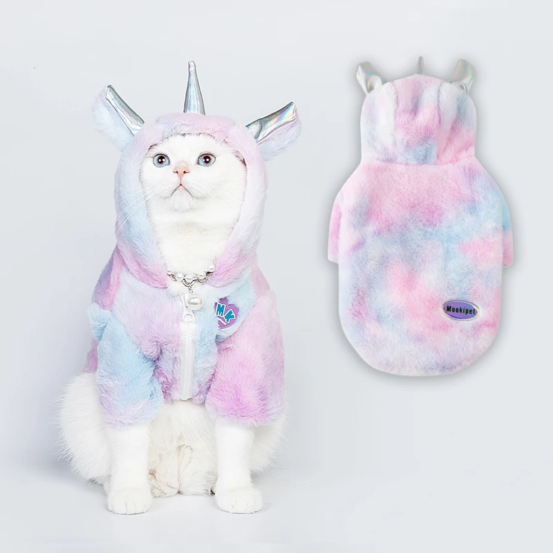 

Cat Winter Fleece Costume Pet Sweatshirt Jackets Puppy Kitten Hoodie