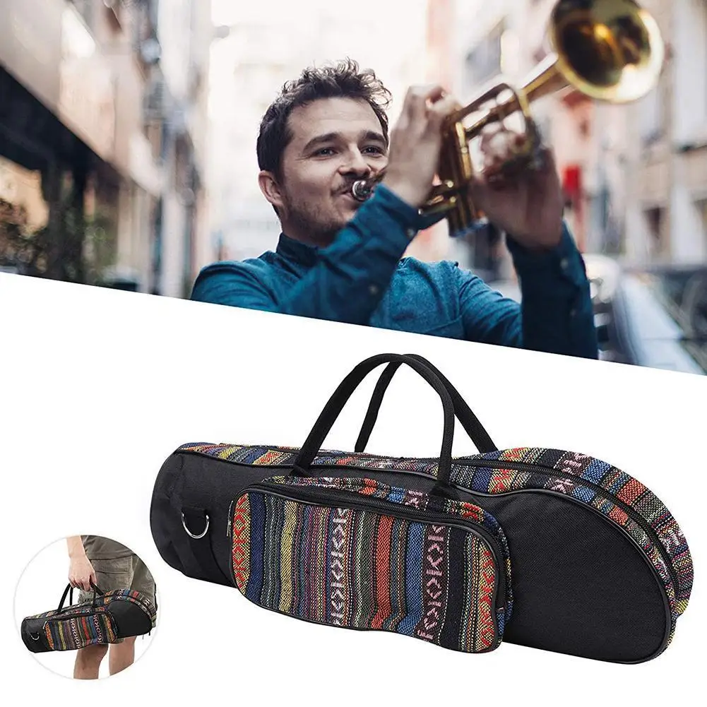 

Ethnic Style Trumpet Bag Waterproof Oxford Carrying Handle Bags Zipper Case Musical Enjoyable Instrument Supply Instrument Bags