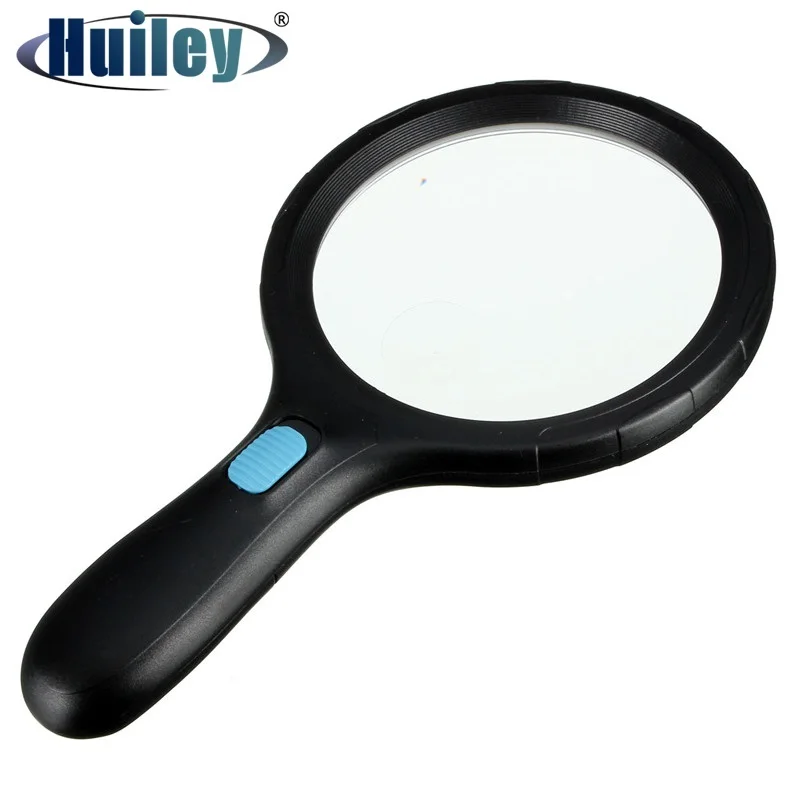 

138 mm Big Lens Hand Held Illuminated 1.8x 5x Magnifying Glass Loupe Reading Magnifer for Low Vision Aids with 12 LED Light