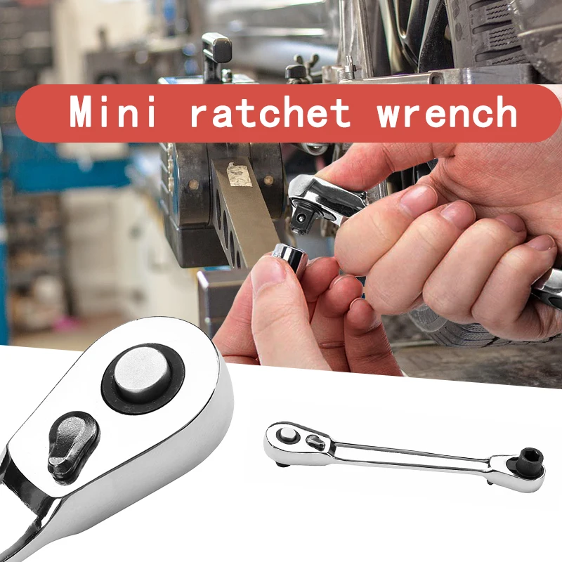 Double-Ended Torque Small Socket Wrench Spanner Hand Repair Tools 1PC 1/4&quotMini Ratchet | Инструменты