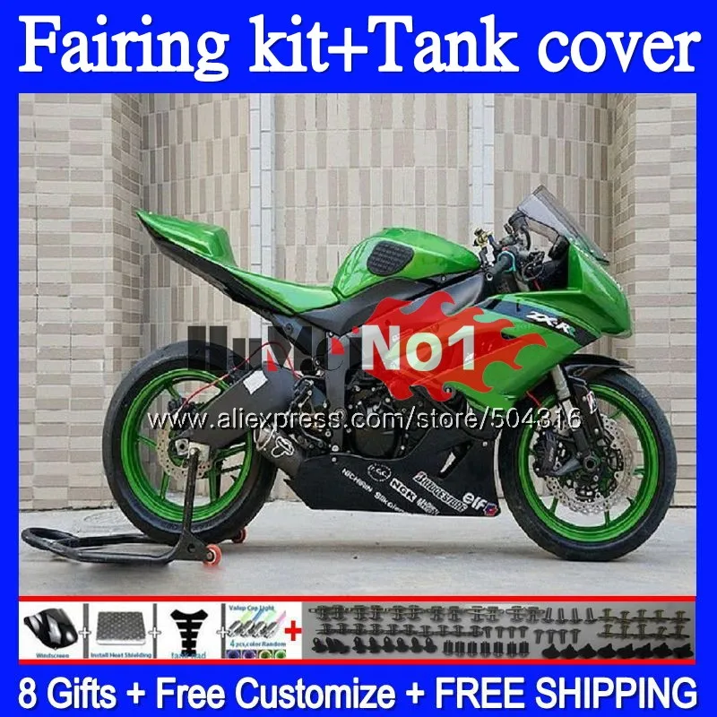 

Корпус для KAWASAKI ZX600 ZX 636 600CC ZX636 ZX 6R 99MC.28 ZX-636 2009 2010 2011 ZX6R 09 10 11 12, в наличии, зеленый обтекатель